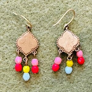 Gold Earrings with Beads